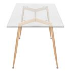 Mesa De Jantar Retangular Clarice Com Tampo De Vidro 80 X 140