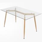 Mesa De Jantar Retangular Clarice Com Tampo De Vidro 80 X 140