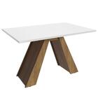 Mesa De Jantar Retangular Com Tampo De Madeira Rustic/branco
