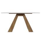 Mesa De Jantar Retangular Com Tampo De Madeira Rustic/branco