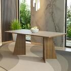 Mesa De Jantar Retangular Com Tampo De Madeira Rustic/crema 5