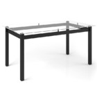 Mesa De Jantar Retangular Com Tampo De Vidro 6 Lugares Tokio