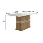 Mesa De Jantar Retangular Com Tampo De Vidro Ágata Carvalho E