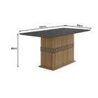 Mesa De Jantar Retangular Com Tampo De Vidro Ágata Carvalho E