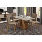 Mesa De Jantar Retangular Com Tampo De Vidro Agata Chumbo E N