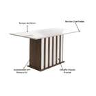 Mesa De Jantar Retangular Com Tampo De Vidro Amália Amêndoa E