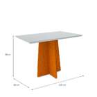 Mesa De Jantar Retangular Com Tampo De Vidro Ana Ipê E Off Wh