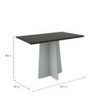 Mesa De Jantar Retangular Com Tampo De Vidro Ana Off White E