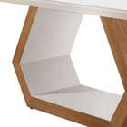 Mesa De Jantar Retangular Com Tampo De Vidro Ane I Off White