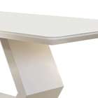 Mesa De Jantar Retangular Com Tampo De Vidro Ane Ii Off White