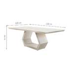 Mesa De Jantar Retangular Com Tampo De Vidro Ane Ii Off White