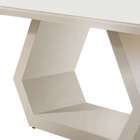 Mesa De Jantar Retangular Com Tampo De Vidro Ane Ii Off White