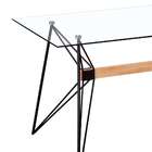 Mesa De Jantar Retangular Com Tampo De Vidro Araçá Preta E Ma