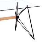 Mesa De Jantar Retangular Com Tampo De Vidro Araçá Preta E Ma