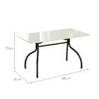 Mesa De Jantar Retangular Com Tampo De Vidro Atlanta Off Whit