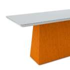 Mesa De Jantar Retangular Com Tampo De Vidro Bárbara Ipê E Of