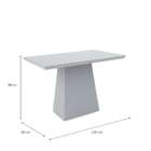 Mesa De Jantar Retangular Com Tampo De Vidro Bárbara Off Whit
