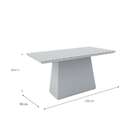 Mesa De Jantar Retangular Com Tampo De Vidro Bárbara Off Whit