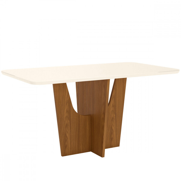 Mesa De Jantar Retangular Com Tampo De Vidro Danielly I Off W