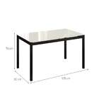 Mesa De Jantar Retangular Com Tampo De Vidro Houston Off Whit