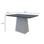 Mesa De Jantar Retangular Com Tampo De Vidro Jasmin Cinza E O