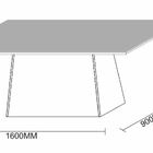 Mesa De Jantar Retangular Com Tampo De Vidro Jasmin Off White