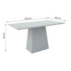 Mesa De Jantar Retangular Com Tampo De Vidro Jasmin Off White