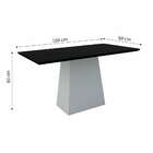 Mesa De Jantar Retangular Com Tampo De Vidro Jasmin Off White