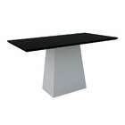 Mesa De Jantar Retangular Com Tampo De Vidro Jasmin Off White