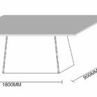 Mesa De Jantar Retangular Com Tampo De Vidro Jasmin Off White