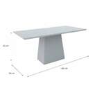 Mesa De Jantar Retangular Com Tampo De Vidro Jasmin Off White