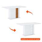 Mesa De Jantar Retangular Com Tampo De Vidro Jein Flex Branco