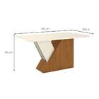 Mesa De Jantar Retangular Com Tampo De Vidro Lucena I Off Whi