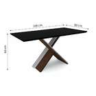 Mesa De Jantar Retangular Com Tampo De Vidro Madrid Castanho