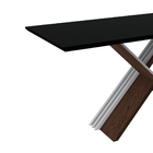 Mesa De Jantar Retangular Com Tampo De Vidro Madrid Castanho