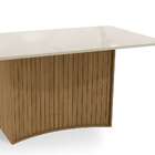 Mesa De Jantar Retangular Com Tampo De Vidro Margot Off White