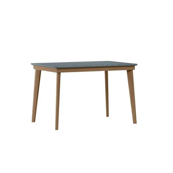 Mesa De Jantar Retangular Com Tampo De Vidro Napoli Cinza E A