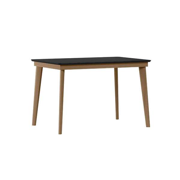 Mesa De Jantar Retangular Com Tampo De Vidro Napoli Preta E A