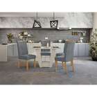 Mesa De Jantar Retangular Com Tampo De Vidro Off White E 4 Ca