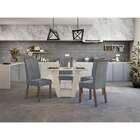 Mesa De Jantar Retangular Com Tampo De Vidro Off White E 4 Ca