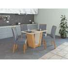 Mesa De Jantar Retangular Com Tampo De Vidro Off White E 4 Ca