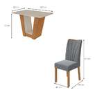 Mesa De Jantar Retangular Com Tampo De Vidro Off White E 4 Ca