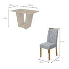 Mesa De Jantar Retangular Com Tampo De Vidro Off White E 4 Ca