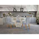 Mesa De Jantar Retangular Com Tampo De Vidro Off White E 4 Ca