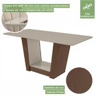 Mesa De Jantar Retangular Com Tampo De Vidro Off White E 6 Ca