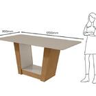 Mesa De Jantar Retangular Com Tampo De Vidro Off White E 6 Ca