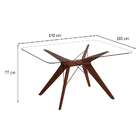 Mesa De Jantar Retangular Com Tampo De Vidro Orlando Incolor