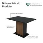 Mesa De Jantar Retangular Com Tampo De Vidro Preto/rustic 532