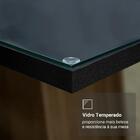 Mesa De Jantar Retangular Com Tampo De Vidro Preto/rustic 532