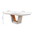 Mesa De Jantar Retangular Com Tampo De Vidro Rubi I Off White